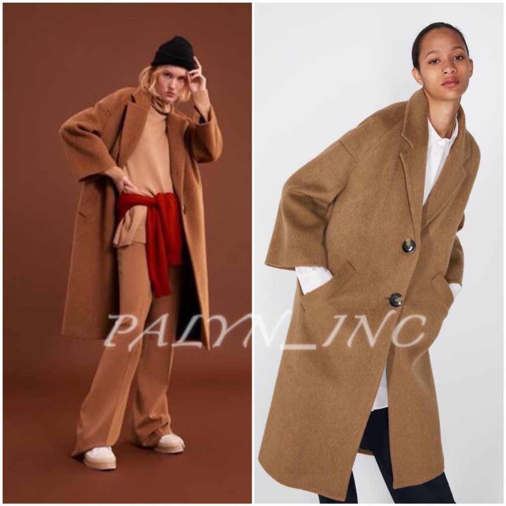 ❤️NWT ZARA LONG FAUX FUR MASCULINE COAT - Picture 6 of 9